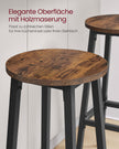 Barhocker-Set von 2 mit Fußstützen-Vintage-Braunschwarz