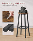 Barhocker-Set von 2 mit Fußstützen-Vintage-Braunschwarz