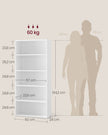 Boekenkast - 5 Planken - Verstelbare Planken - 134 cm - Wolkenwit