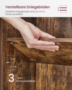 Bücherregal mit 6 Levels 24 x 40 x 178,5 cm Vintage Braun