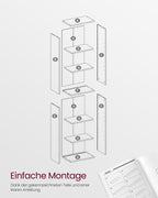 Bücherregal mit 6 Levels 24 x 40 x 178,5 cm Vintage Braun
