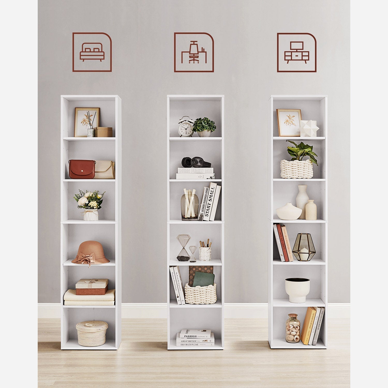 Bücherregal - Wohnzimmerschrank - Schlafzimmerschrank - Lagerschrank - Weiß