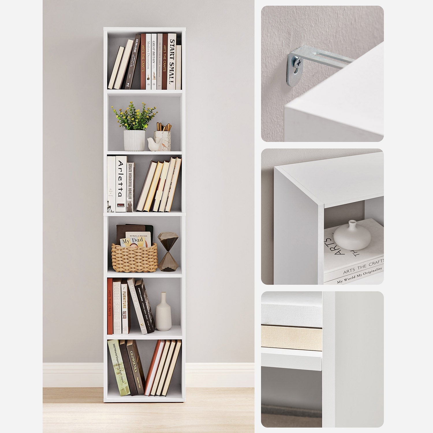Bücherregal - Wohnzimmerschrank - Schlafzimmerschrank - Lagerschrank - Weiß