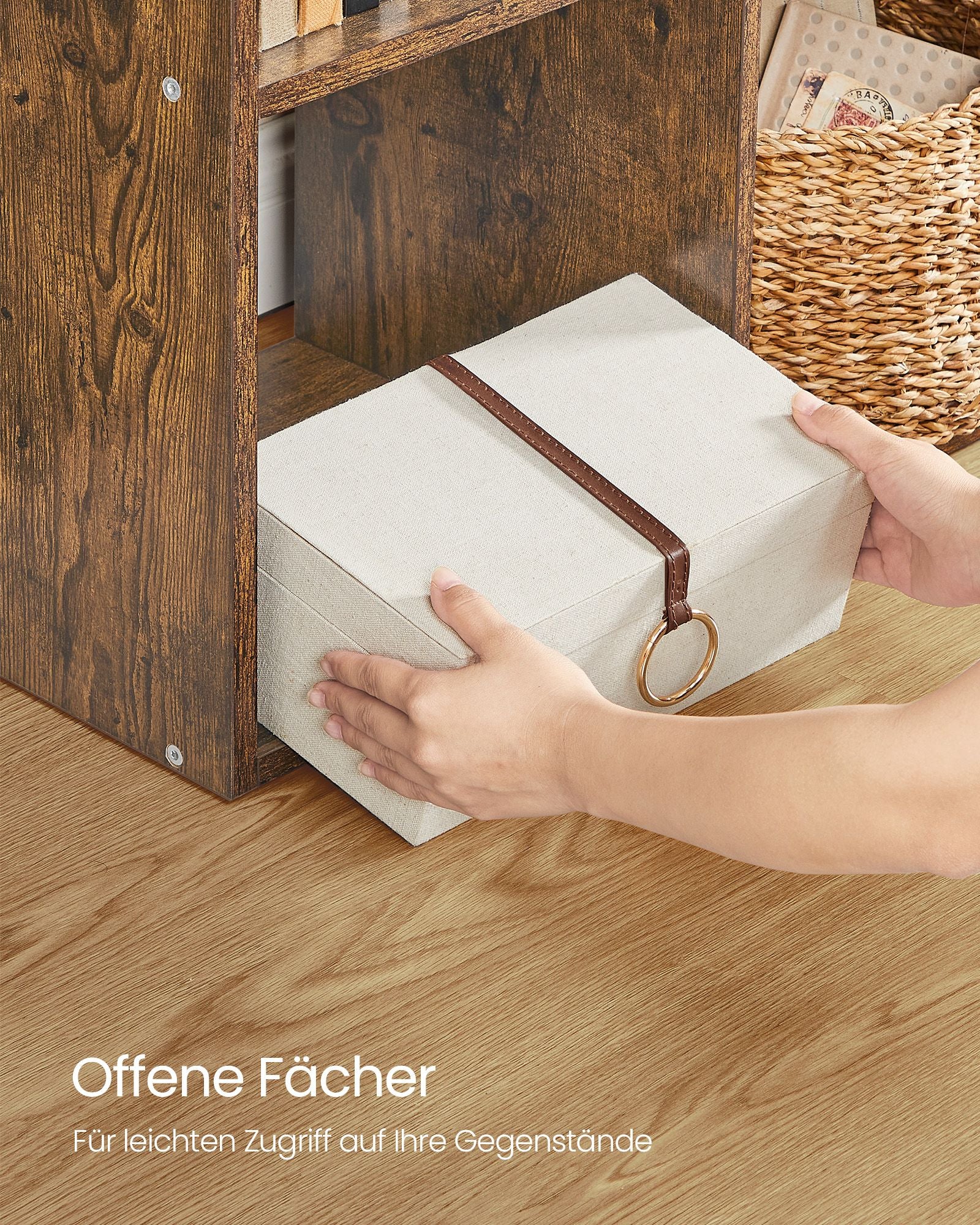 Bücherregal - mit 10 Fächern - Vintage Brown