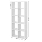 Bücherregal - Wohnzimmerschrank - Aufbewahrungsschrank - mit 10 Fächern - Weiß