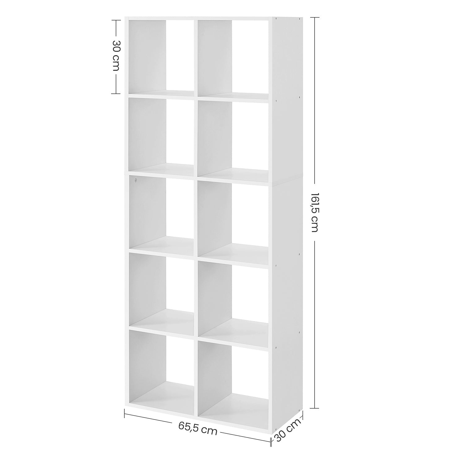 Bücherregal - Wohnzimmerschrank - Aufbewahrungsschrank - mit 10 Fächern - Weiß