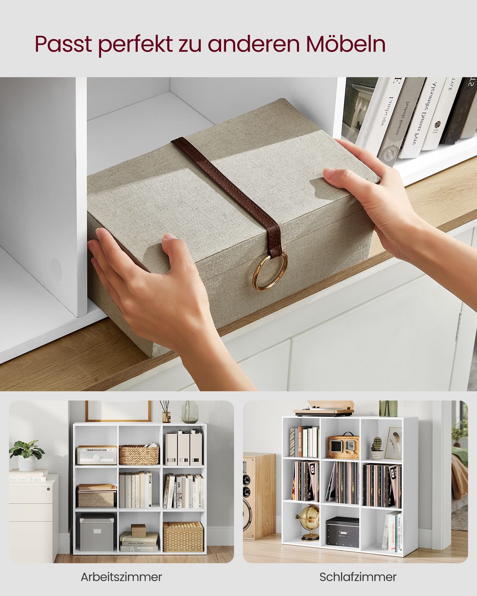 Boekenkast - 9 Vakken - Kubusplank - Vrijstaand - Wit