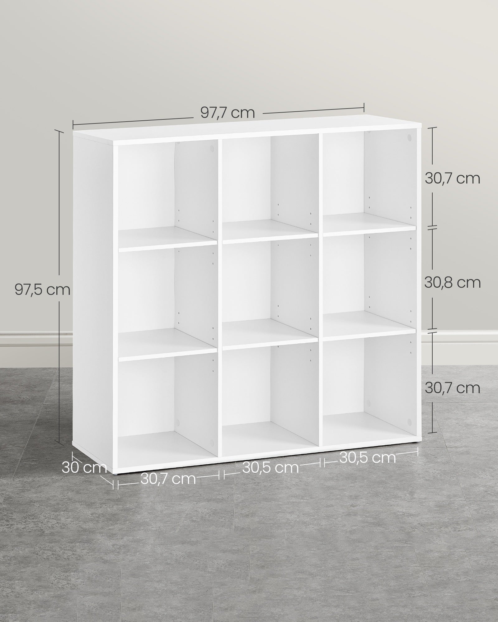 Boekenkast - 9 Vakken - Kubusplank - Vrijstaand - Wit