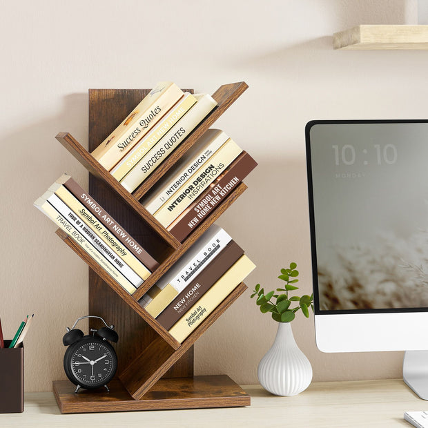 Bücherregal - Baumform - Raum - Vintage Brown