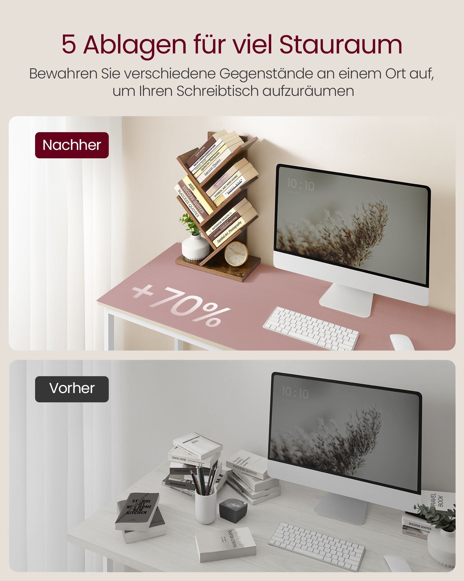 Bücherregal - Baumform - Raum - Vintage Brown