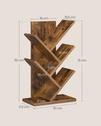 Bücherregal - Baumform - Raum - Vintage Brown