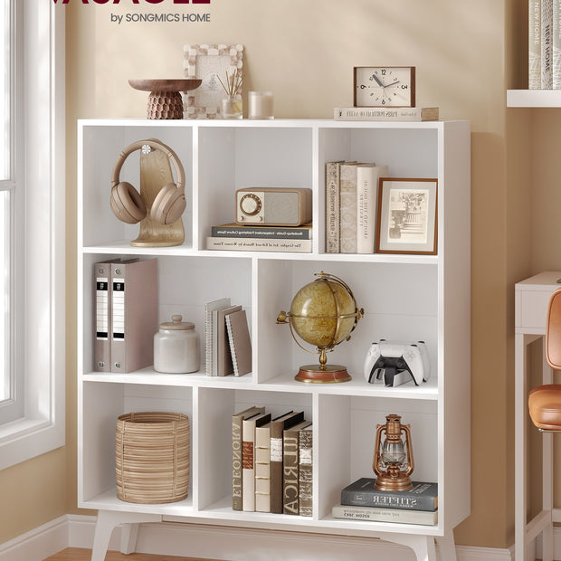 Boekenkast - 8 Vakken - 90 x 107 cm - Smal - Wolkenwit