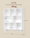 Boekenkast - 8 Vakken - 90 x 107 cm - Smal - Wolkenwit