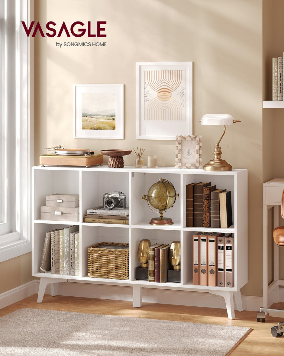 Boekenkast - 8 Vakken - 120 x 77 cm - Smal - Wolkenwit