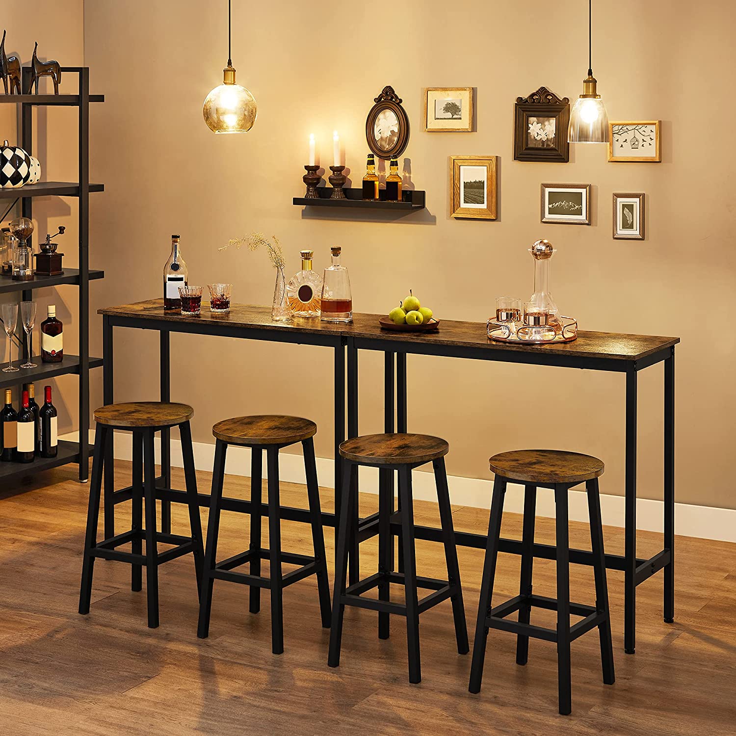 Barhocker - 4 - Industriedesign - Brown / Schwarz