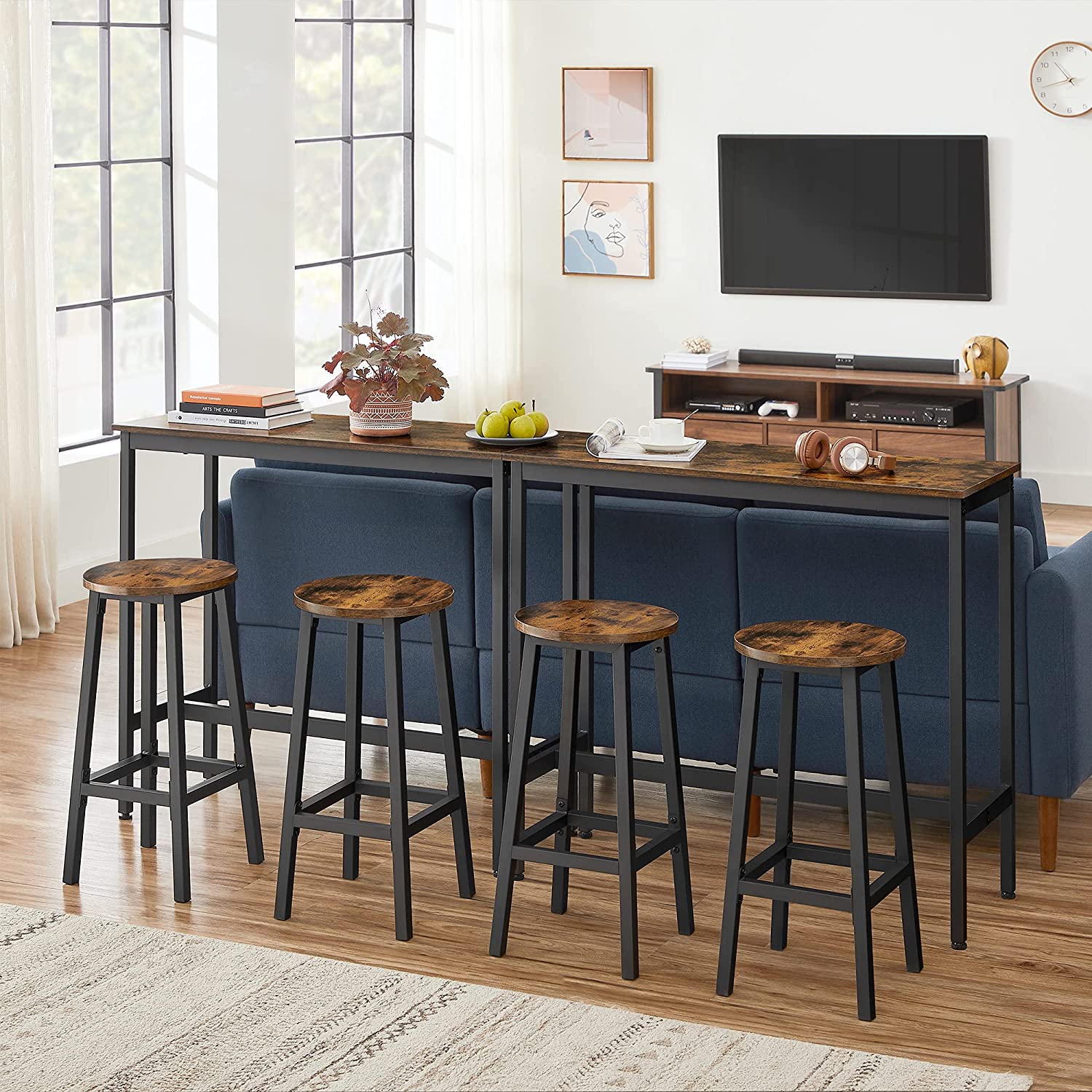 Barhocker - 4 - Industriedesign - Brown / Schwarz
