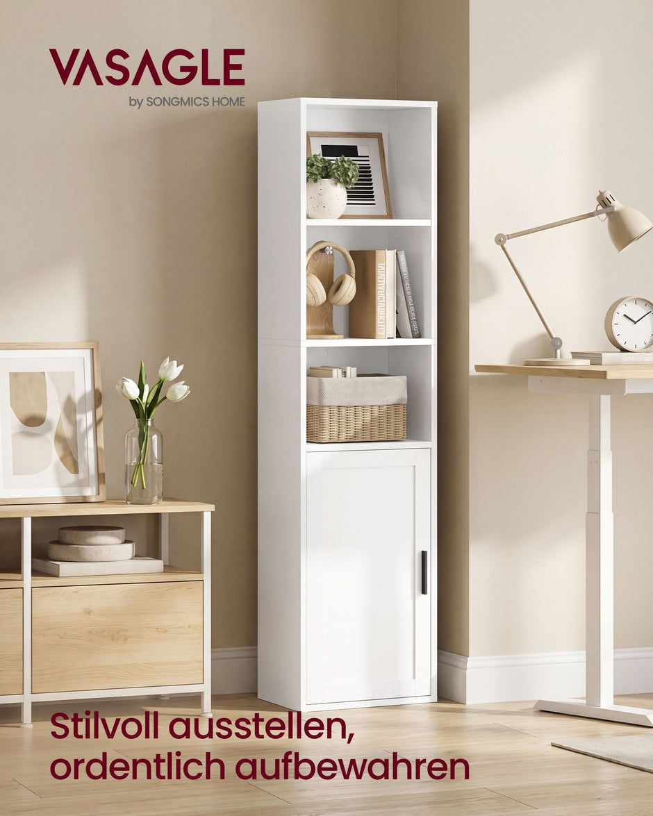 Boekenkast - Staand met Meerdere Ebenen - Wolkwit - 24 x 31,8 x 145,9 cm