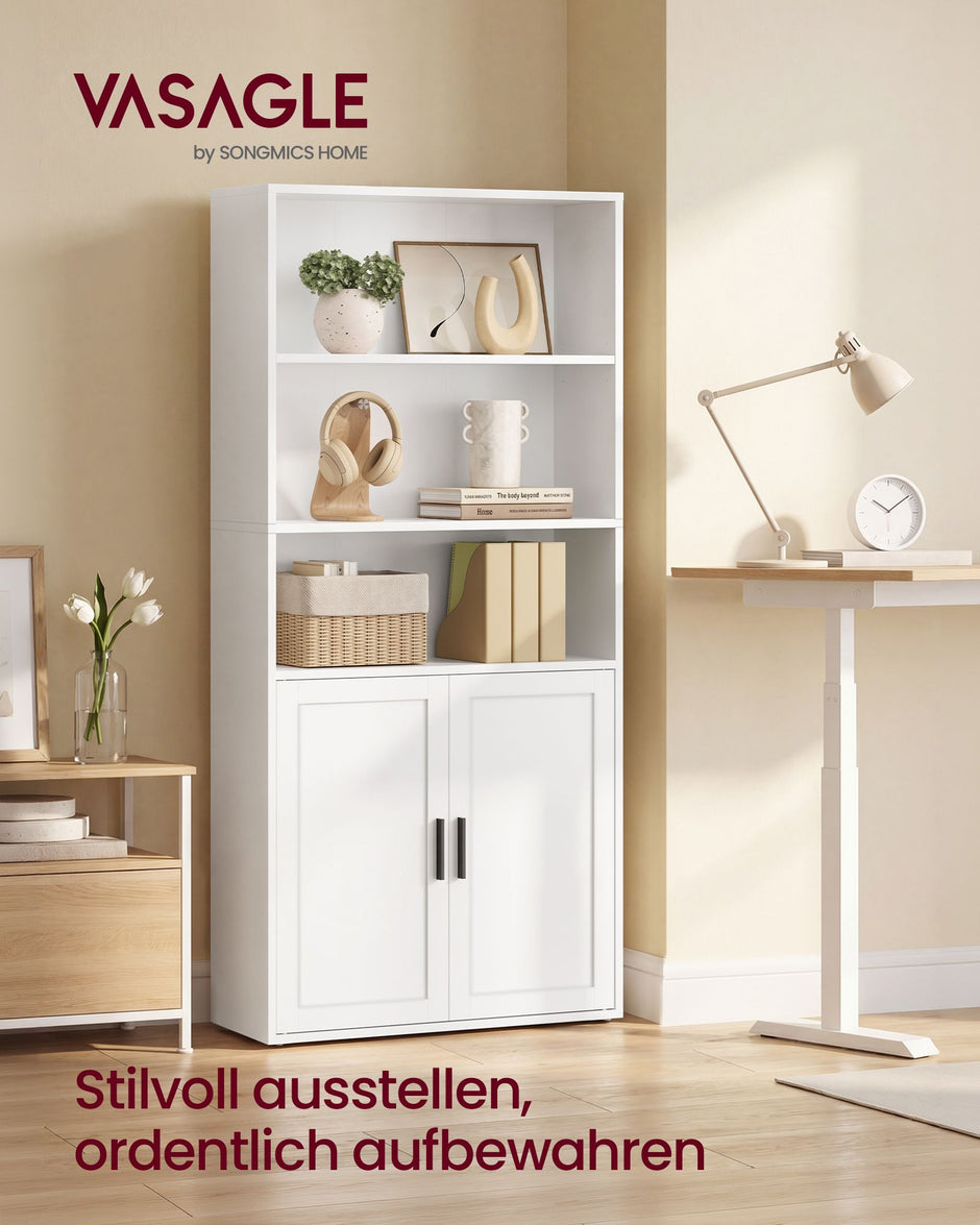 Boekenkast - Staand met Meerdere Ebenen - Wolkwit - 24 x 60 x 145,9 cm