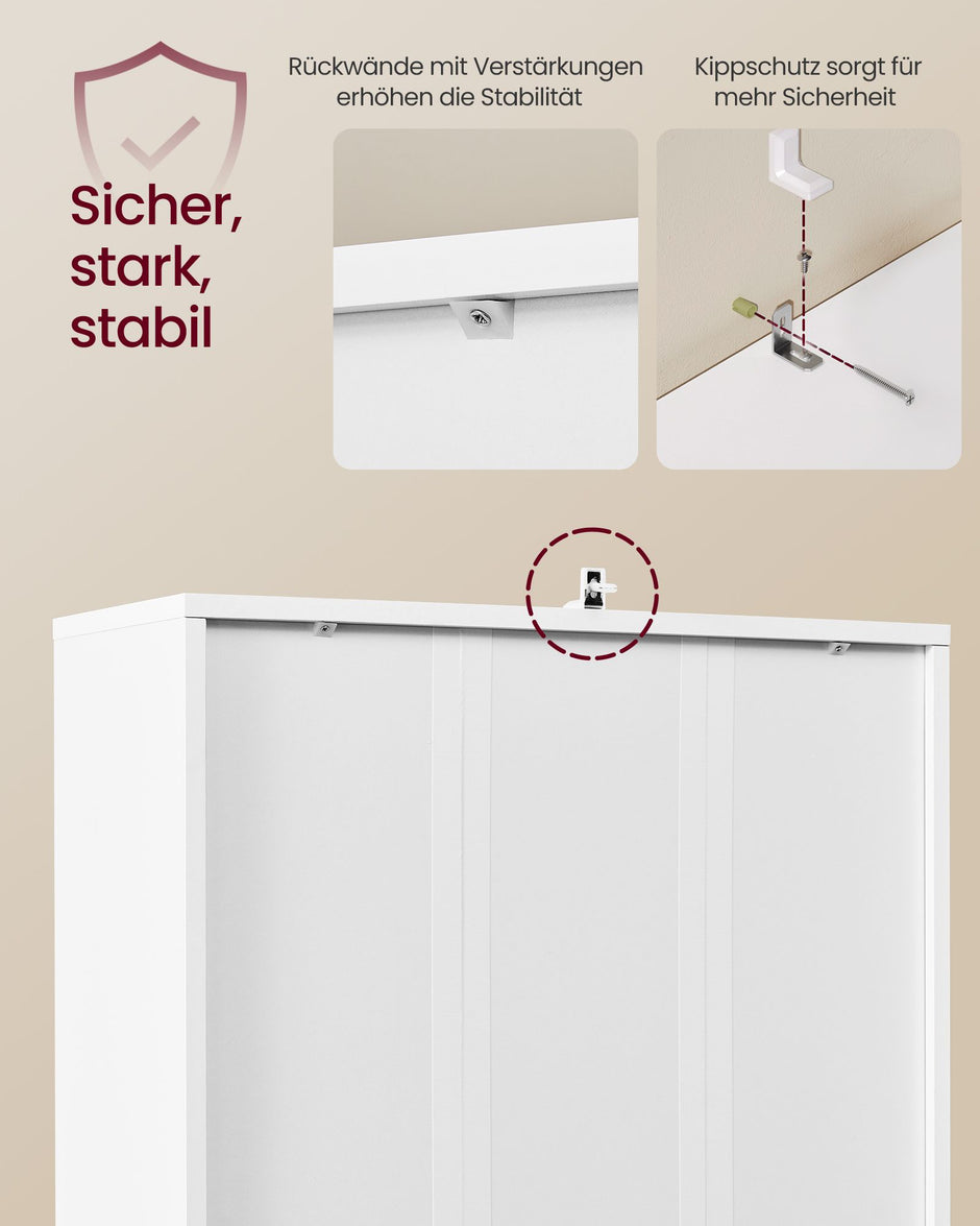 Boekenkast - Staand met Meerdere Ebenen - Wolkwit - 24 x 60 x 145,9 cm