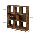 Bücherregal - Kubus Board - Lagerschrank mit offenen Fächern - Vintage Brown
