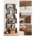 Bücherregal - abgelöst - 6 Levels - Präsentationsschrank - Brown