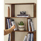 Bücherregal - abgelöst - 6 Levels - Präsentationsschrank - Brown