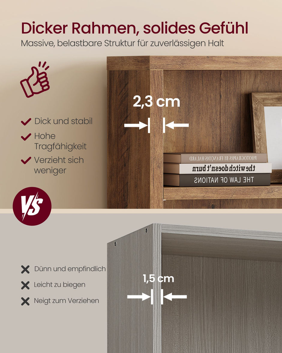 Boekenkast – 6 Niveaus – Verstelbare Planken – Hout – 168 cm Hoog – Honingbruin