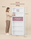 Boekenkast – 6 Planken – Verstelbaar – Met Anti-kantelset – 75 x 24 x 168 cm – Wolkwit