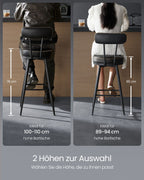 EKHO Collection - Bar Stühle 2 mit rotierender Backstreh -Tinte -Black