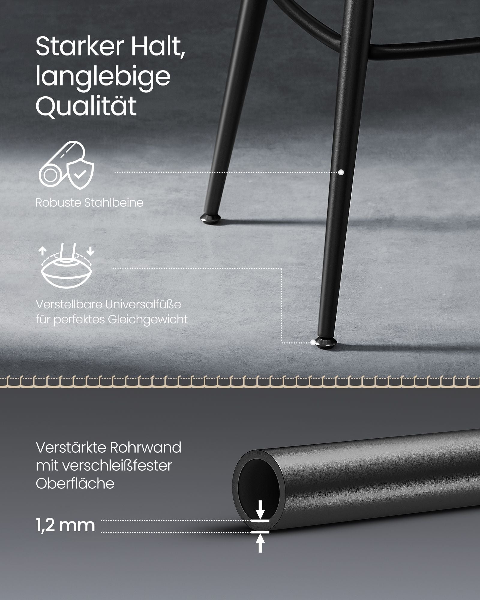 EKHO Collection - Bar Stühle 2 mit rotierender Backstreh -Tinte -Black