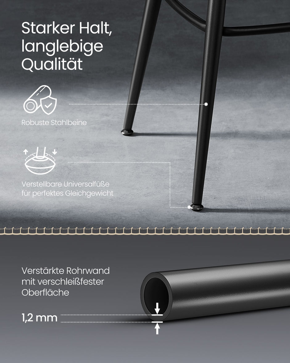 EKHO Collection - Bar Stühle 2 mit rotierender Backstreh -Tinte -Black