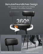 EKHO Collection - Bar Stühle 2 mit rotierender Backstreh -Tinte -Black