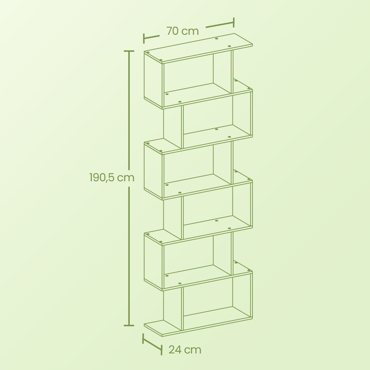 Bücherregal mit 6 Levels, abgelöster Plank, Office Board zur Präsentation