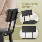 Barhocker - 2 -Set von 2 - mit Rückenlehne - EssZwart - Tinte -Black