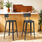 Barhocker - 2 -Set von 2 - mit Rückenlehne - EssZwart - Tinte -Black