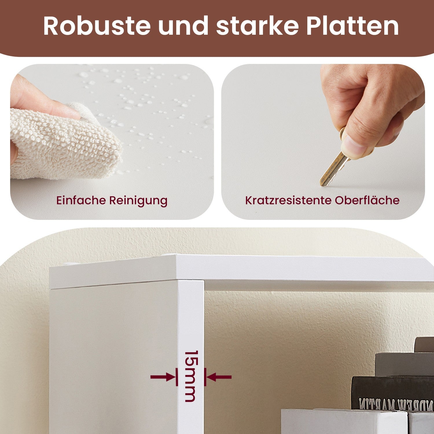 Bücherregal - mit 10 Fächern, offenes Regal als Internat
