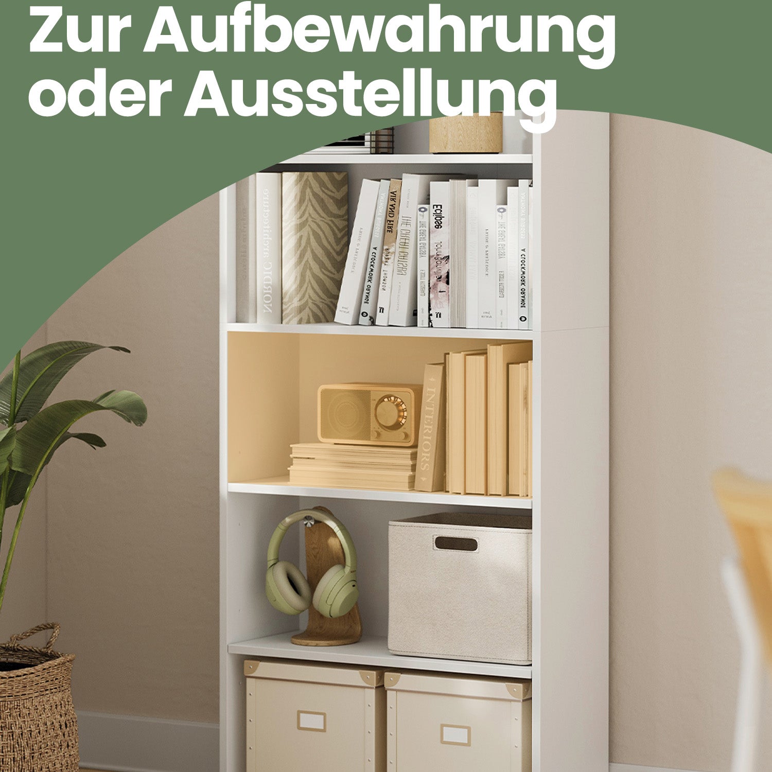 6-layer-Bücherregal im skandinavischen Stil, stehendes Regal für Wohnzimmer