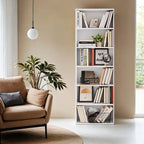 6-layer-Bücherregal im skandinavischen Stil, stehendes Regal für Wohnzimmer