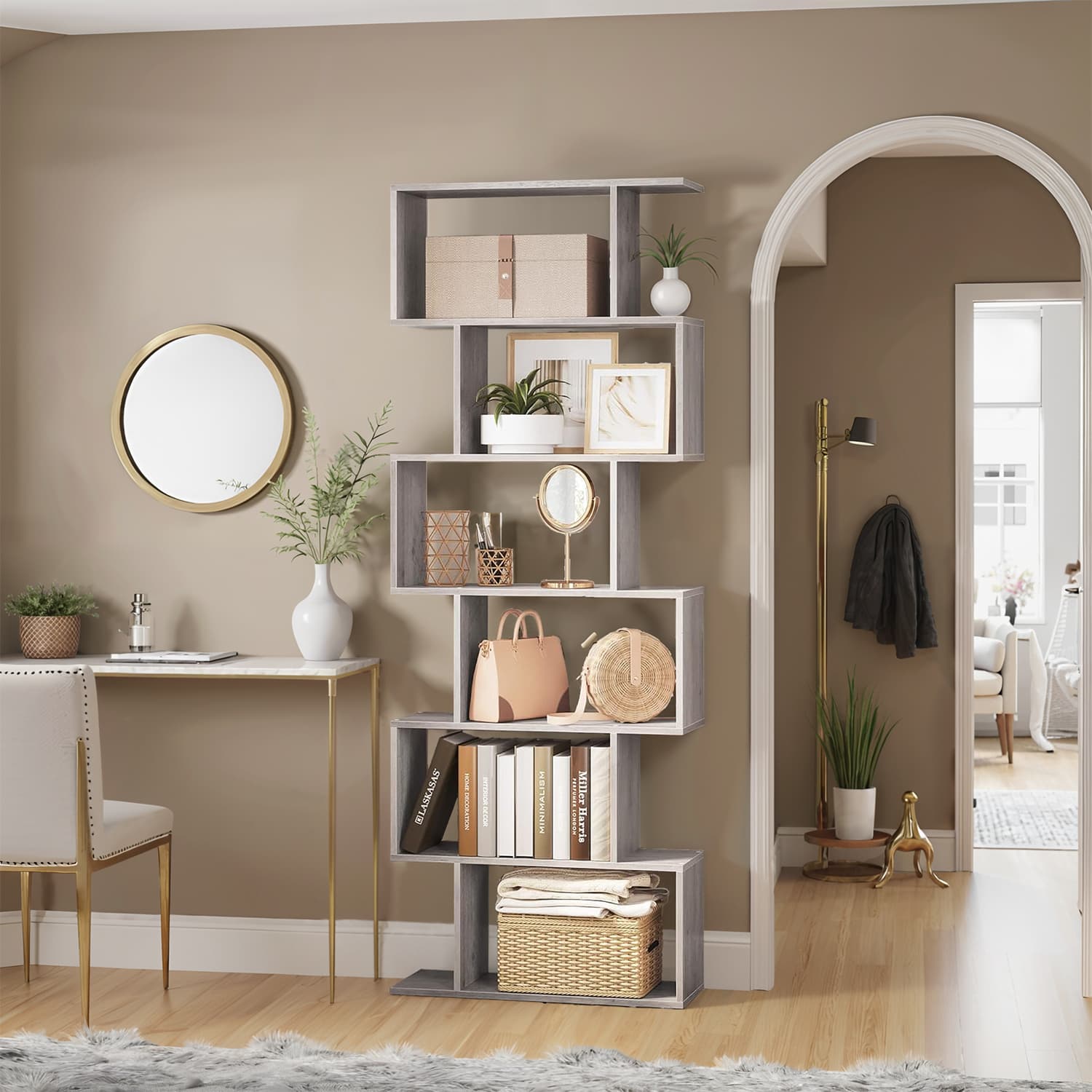 Bücherregal mit 6 Levels, abgelöster Plank, Office Board zur Präsentation