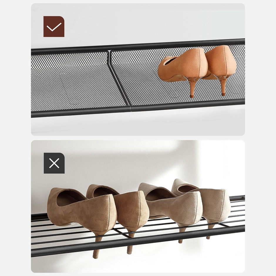 Schuhregal mit 5 Levels und Oberfläche für Taschen - Industriell - braun / schwarz