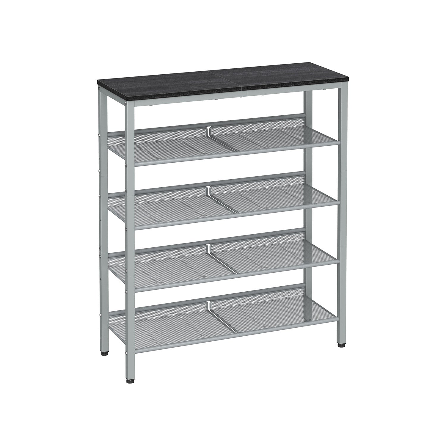 Schuhregal mit 5 Levels und Oberfläche für Taschen - Industriell - braun / schwarz