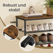 Schoenenbank - 30 x 75 x 69 cm - Metalen frame - 4 lagen - Bruin-zwart - Voor 12-16 paar schoenen - Max. draagkracht bovenpaneel 30 kg - Max. draagkracht per draadplank 11 kg