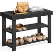 Schoenenbank - Bamboe - 3 Planken - 70 cm - Zwart