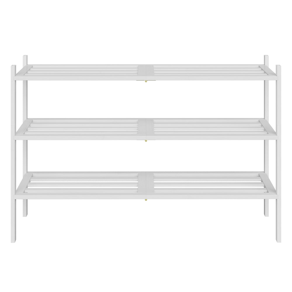 Schoenenrek - 25 x 70 x 51,5 cm - Stapelbaar - Bamboe - Wit - Max. draagkracht 30 kg