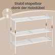 Schoenenrek - 25 x 70 x 51,5 cm - Stapelbaar - Bamboe - Wit - Max. draagkracht 30 kg