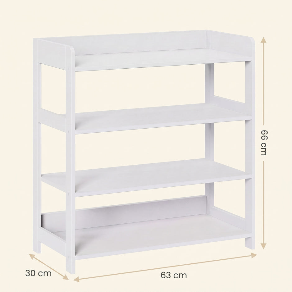 Schoenenbank - Met Zitkussen en Opbergruimte - Wit - 63 x 30 x 66 cm