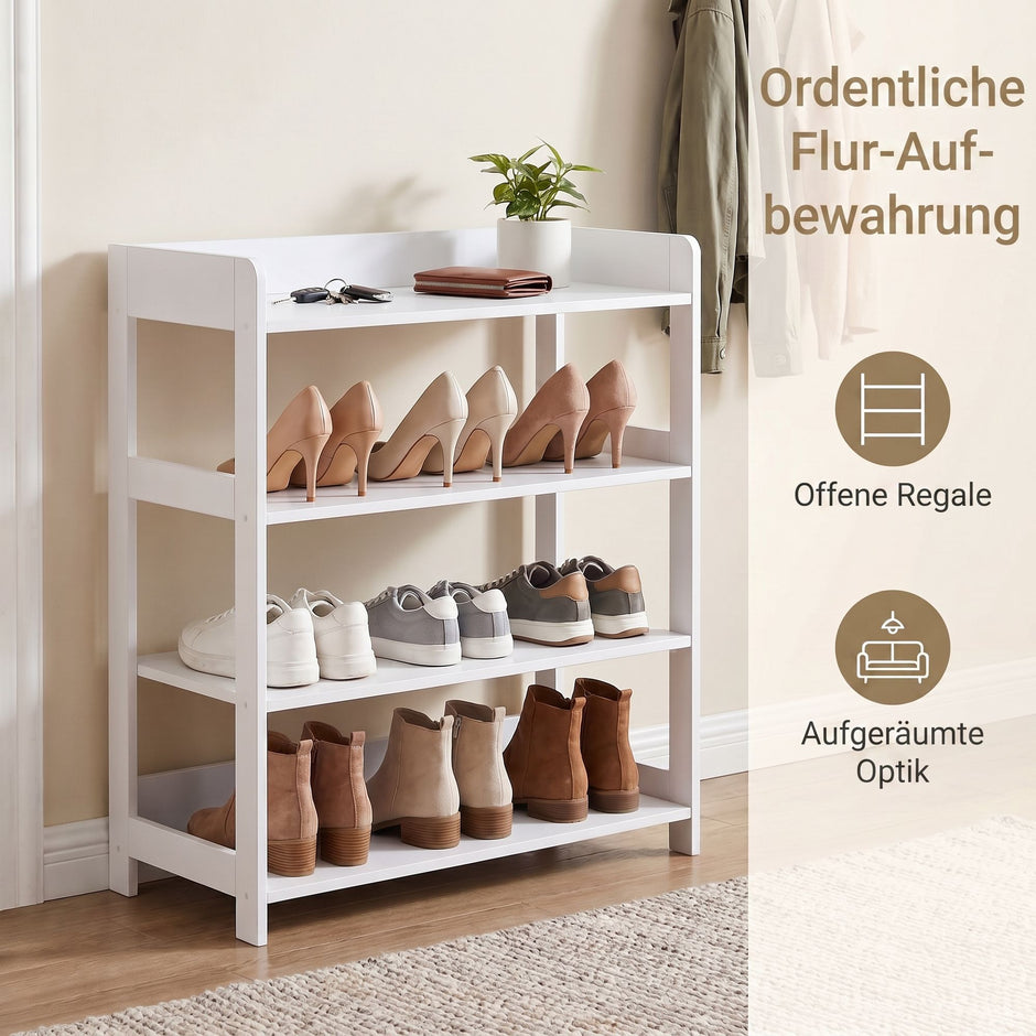 Schoenenbank - Met Zitkussen en Opbergruimte - Wit - 63 x 30 x 66 cm