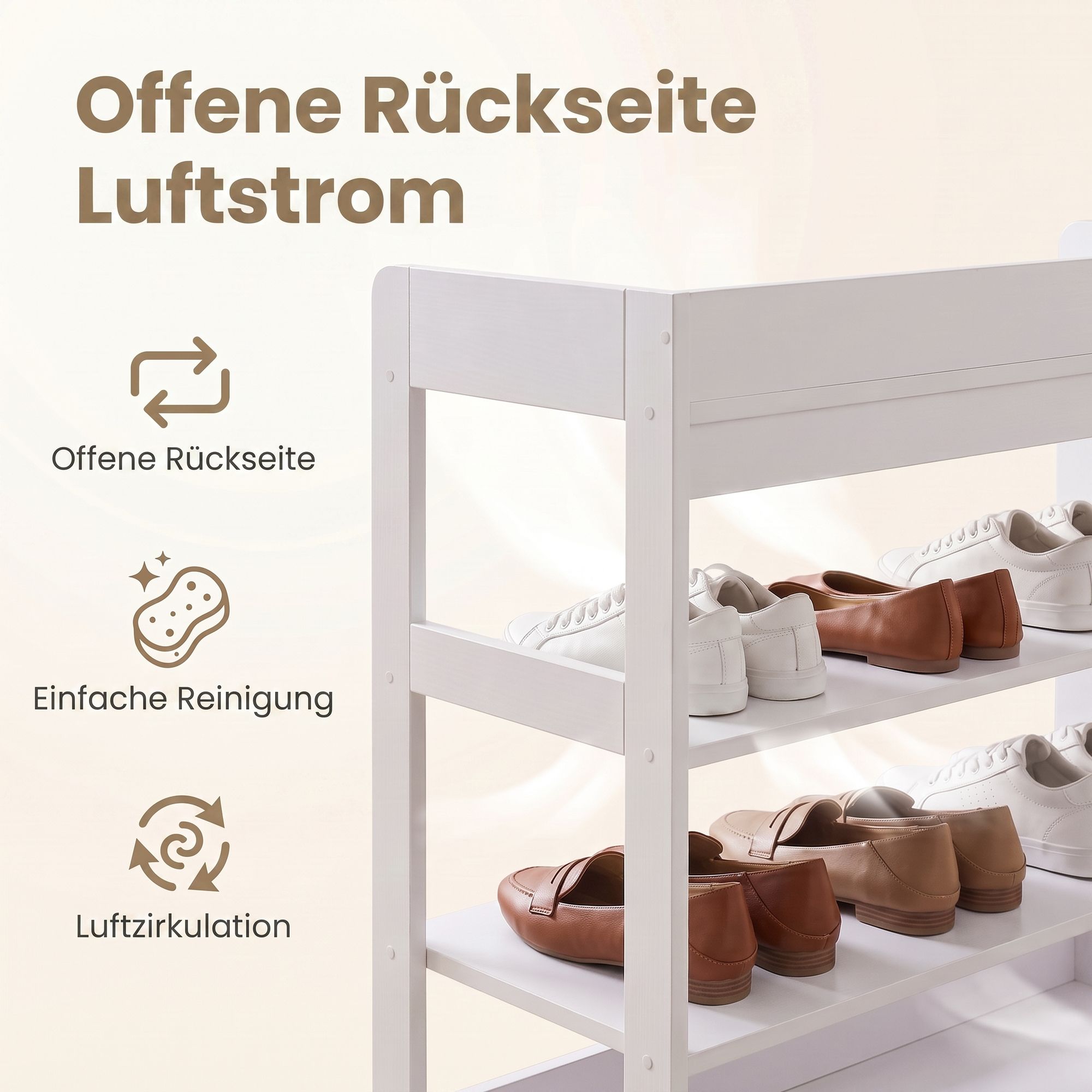 Schoenenbank - Met Zitkussen en Opbergruimte - Wit - 63 x 30 x 66 cm