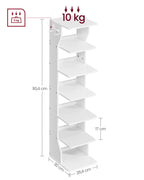Schuhregal - schmal - 6 Level - Weiß