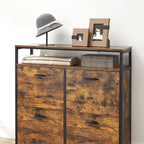 Schuhschrank - mit 4 Ventilen - Schuhspeicher - Industrial - Braun / Schwarz